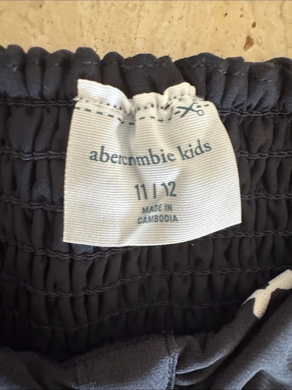 abercrombie kids Black Bow-Print Off-Shoulder Dress with Straps